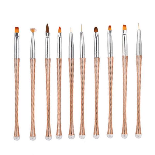 10pcs spiral handle nail art brush diy flower pattern nail painting drawing brush pen
10pcs spiral handle nail art brush diy flower pattern nail painting drawing brush pen