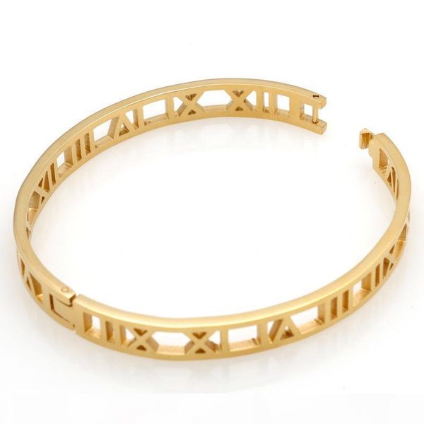l fashion new stainless steel shackle roman love bracelet jewelry cuff rose gold plate bangles bracelets for women love bracelet, Black
l fashion new stainless steel shackle roman love bracelet jewelry cuff rose gold plate bangles bracelets for women love bracelet, Black