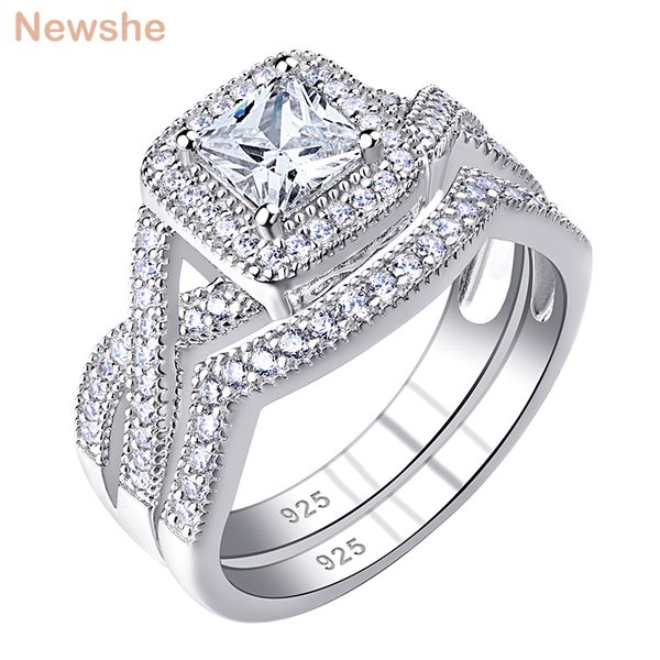 newshe 1.24ct princess cut classic wedding rings for women engagement ring sets 925 sterling silver cz br0832, Golden;silver
newshe 1.24ct princess cut classic wedding rings for women engagement ring sets 925 sterling silver cz br0832, Golden;silver