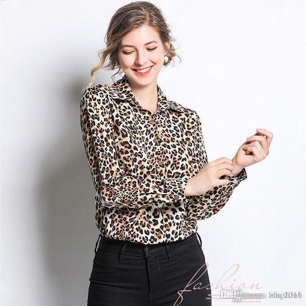 women's shirt casual hepburn wind summer fashion shirt leopard print polo collar print slim long sleeve joker long sleeve button shirt, White
women's shirt casual hepburn wind summer fashion shirt leopard print polo collar print slim long sleeve joker long sleeve button shirt, White