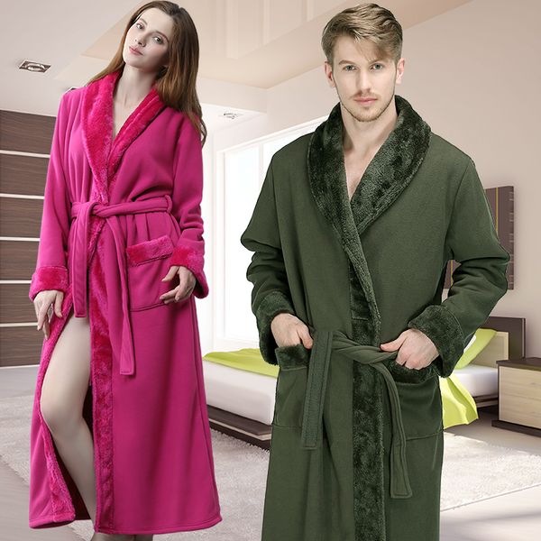 men women winter extra long flannel fur thick fleece warm bathrobe mens luxury thermal bath robe dressing gown male kimono robes, Black;brown
men women winter extra long flannel fur thick fleece warm bathrobe mens luxury thermal bath robe dressing gown male kimono robes, Black;brown