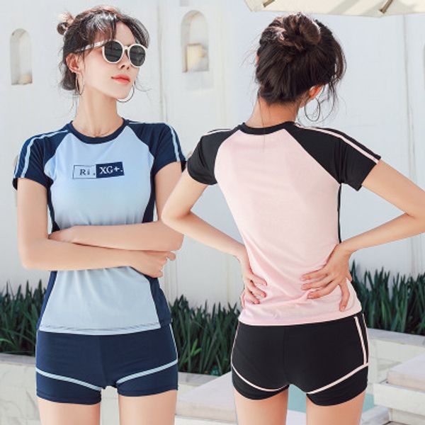 new swimsuit ladies split conservative stitching color letters flat angle sports women's swimsuit students spring, White;black
new swimsuit ladies split conservative stitching color letters flat angle sports women's swimsuit students spring, White;black