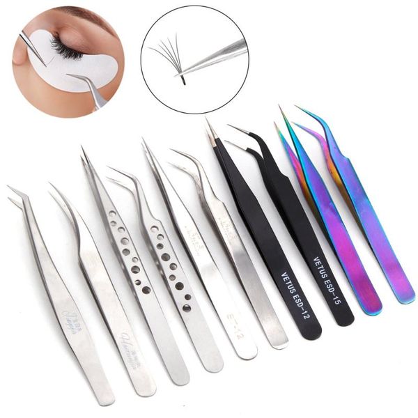 false eyelashes 2pcs stainless steel eyelash extension tweezers volume lashes straight curved pick up individual tweezer makeup tool
false eyelashes 2pcs stainless steel eyelash extension tweezers volume lashes straight curved pick up individual tweezer makeup tool