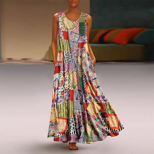 2020 summer dress vintage print floral patch maxi long dress female boho sleeveless o-neck loose dress plus size vestidos, Black;gray
2020 summer dress vintage print floral patch maxi long dress female boho sleeveless o-neck loose dress plus size vestidos, Black;gray