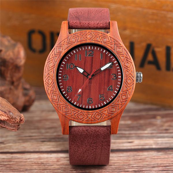 retro nature wood watch: maple red men's bamboo wristwatch with quartz analog display, brown leather bracelet strap - perfect gift for him, Slivery;brown
retro nature wood watch: maple red men's bamboo wristwatch with quartz analog display, brown leather bracelet strap - perfect gift for him, Slivery;brown