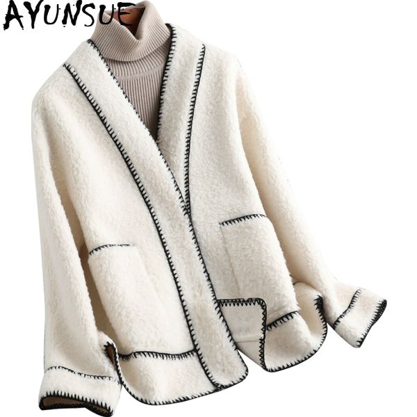 ayunsue real fur coat winter coat women sheep shearling jacket real wool female short korean jackets manteau femme kqn19064, Black
ayunsue real fur coat winter coat women sheep shearling jacket real wool female short korean jackets manteau femme kqn19064, Black