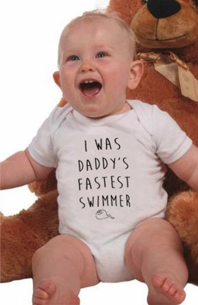 summer funny jumpsuit i was daddy's fastest swimmer baby cotton romper outfit letters print newborn baby infant playsuit, Blue
summer funny jumpsuit i was daddy's fastest swimmer baby cotton romper outfit letters print newborn baby infant playsuit, Blue