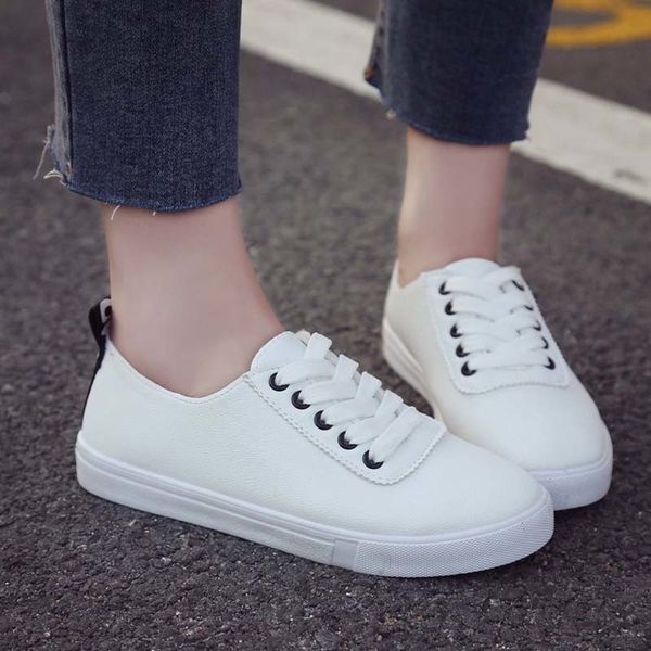 2020 spring and summer white casual flat shoes female lace-up simple classic breathble pu shoes women sneakers zapatos de mujer, Black
2020 spring and summer white casual flat shoes female lace-up simple classic breathble pu shoes women sneakers zapatos de mujer, Black