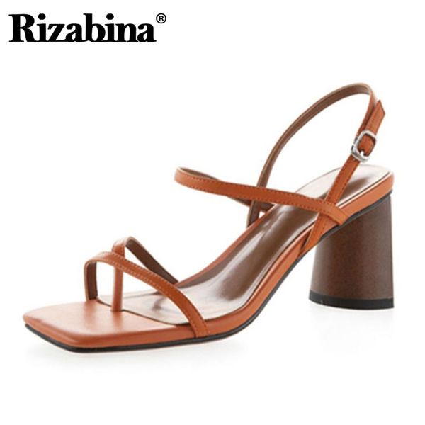 rizabina women fashion sandals metal buckle thick heels shoes women square toe real leather solid summer footwear size 34-39, Black
rizabina women fashion sandals metal buckle thick heels shoes women square toe real leather solid summer footwear size 34-39, Black