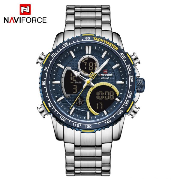 naviforce/lingxiang 9182 men's electronic quartz waterproof quartz sports fashion electronic watch steel belt watch, Blue
naviforce/lingxiang 9182 men's electronic quartz waterproof quartz sports fashion electronic watch steel belt watch, Blue