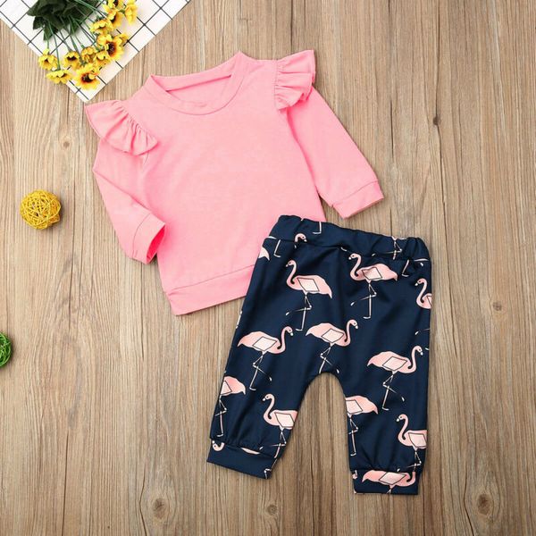 0-18m newborn infant baby girl clothing set ruffles long sleeve t-shirt cartoon flamingo pants autumn spring baby girl costumes, White
0-18m newborn infant baby girl clothing set ruffles long sleeve t-shirt cartoon flamingo pants autumn spring baby girl costumes, White