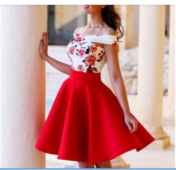 2020 off shoulder floral print homecoming dresses knee length a line party gowns custom made cocktail dresses graduation gowns vestidos, Red
2020 off shoulder floral print homecoming dresses knee length a line party gowns custom made cocktail dresses graduation gowns vestidos, Red