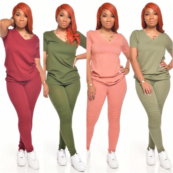 stacked pants women two piece outfits designer tracksuits v neck slim short sleeve womens 2pcs sets, Gray
stacked pants women two piece outfits designer tracksuits v neck slim short sleeve womens 2pcs sets, Gray