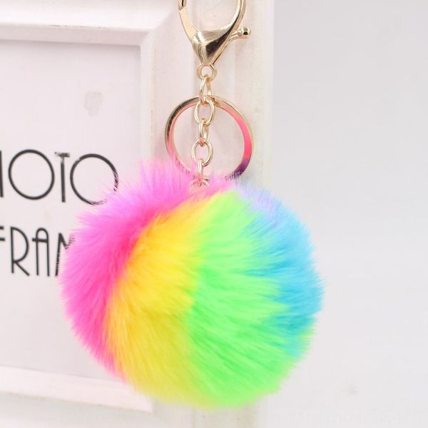 colorful stripe chain dot wool ball key chain women's bag plush pendant car gift pendant, Silver
colorful stripe chain dot wool ball key chain women's bag plush pendant car gift pendant, Silver