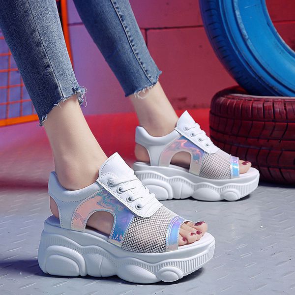 fashion open-toed sports sandals elastic with white chunky thick-soled platform shoes 2020 summer new women's shoes -358, Black
fashion open-toed sports sandals elastic with white chunky thick-soled platform shoes 2020 summer new women's shoes -358, Black
