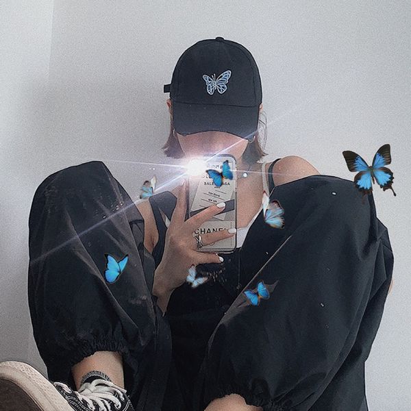 local cool girl ins butterfly embroidered korean fashion street all-match cap butterfly baseball cap soft sunshade baseball hat, Blue;gray
local cool girl ins butterfly embroidered korean fashion street all-match cap butterfly baseball cap soft sunshade baseball hat, Blue;gray