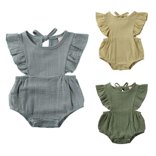 newborn baby girl boys clothes sleeveless solid cotton ruffle romper jumpsuit summer outfit 0-12m, Blue
newborn baby girl boys clothes sleeveless solid cotton ruffle romper jumpsuit summer outfit 0-12m, Blue