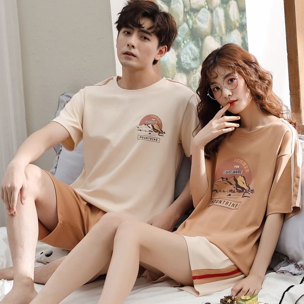 qd2yd couple pajamas women's summer clothes home furnishing clothing cotton fashionable and comfortable outdoor men's home clothes, Black;brown 
qd2yd couple pajamas women's summer clothes home furnishing clothing cotton fashionable and comfortable outdoor men's home clothes, Black;brown
