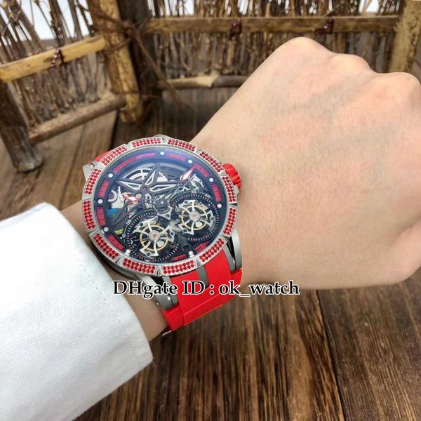new version excalibur automatic mens watch diamond bezel skeleton dial red rubber strap double tourbillon gents sport cool watches 9colors, Slivery;brown
new version excalibur automatic mens watch diamond bezel skeleton dial red rubber strap double tourbillon gents sport cool watches 9colors, Slivery;brown