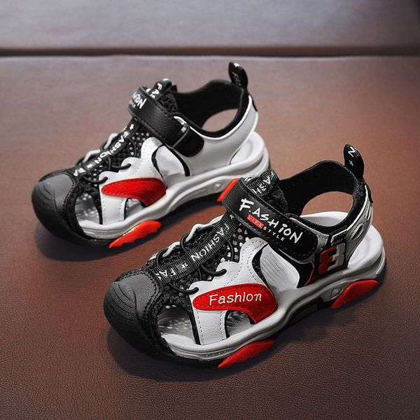 l68ar 2020 new single mesh breathable boys' medium and large sandals shoes children baotou soft bottom sports children's shoes chi, Black;red
l68ar 2020 new single mesh breathable boys' medium and large sandals shoes children baotou soft bottom sports children's shoes chi, Black;red