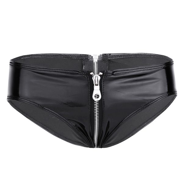 women lingerie shiny patent leather zipper crotch low rise bikini briefs underwear underpants clubwear nightwear clothes, Black;pink
women lingerie shiny patent leather zipper crotch low rise bikini briefs underwear underpants clubwear nightwear clothes, Black;pink