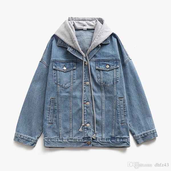 spring autumn hooded jeans jackets women 2019 oversized casual women coats female fashion outwear hoodies denim jackets feminina, Black;brown
spring autumn hooded jeans jackets women 2019 oversized casual women coats female fashion outwear hoodies denim jackets feminina, Black;brown
