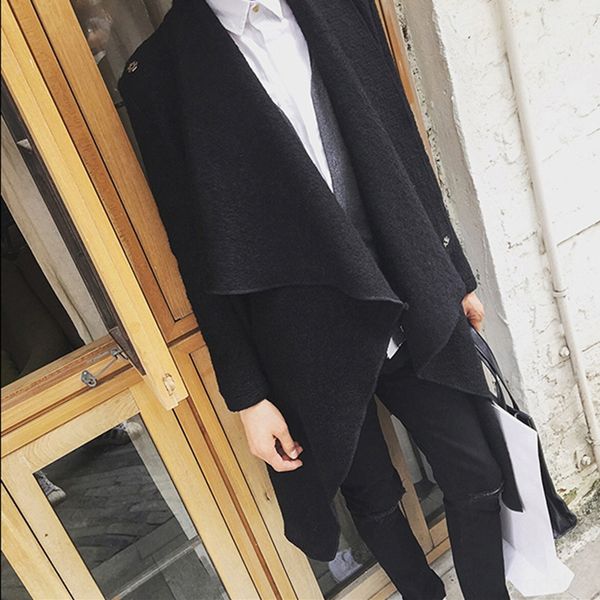 autumn and winter hair stylist warm mid-length warm woolen coat new men's korean style slim irregular personality woolen coat, Tan;black
autumn and winter hair stylist warm mid-length warm woolen coat new men's korean style slim irregular personality woolen coat, Tan;black