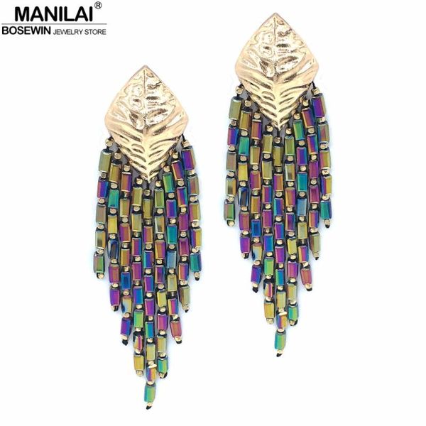 manilai statement bright beads drop earrings trendy handmade bohemia multi color long bead tassel earrings party wedding jewelry, Silver
manilai statement bright beads drop earrings trendy handmade bohemia multi color long bead tassel earrings party wedding jewelry, Silver