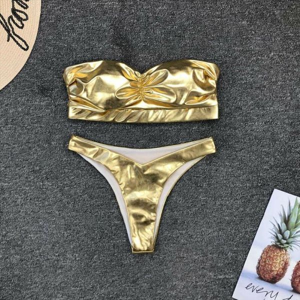 women strapless bikini 2020 summer bathing suits padded bra bikini set women gold color sequins push up swimsuit, White;black
women strapless bikini 2020 summer bathing suits padded bra bikini set women gold color sequins push up swimsuit, White;black