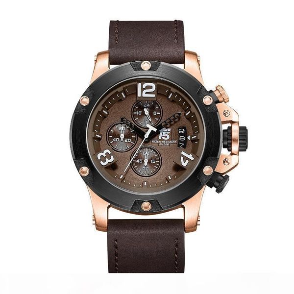 rose gold leather strap t5 black brand man quartz chronograph waterproof mens watch sport watches men wristwatches, Slivery;brown
rose gold leather strap t5 black brand man quartz chronograph waterproof mens watch sport watches men wristwatches, Slivery;brown