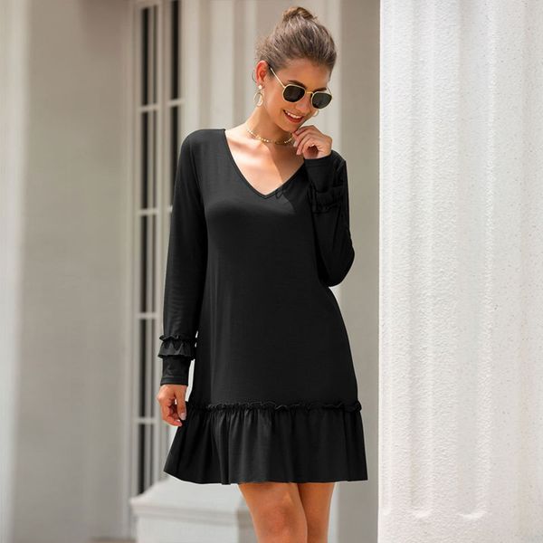 women's 2020 autumn new v-neck flounced stitching women's 2020 dress autumn new v-neck flounced stitching dress, Black;gray
women's 2020 autumn new v-neck flounced stitching women's 2020 dress autumn new v-neck flounced stitching dress, Black;gray
