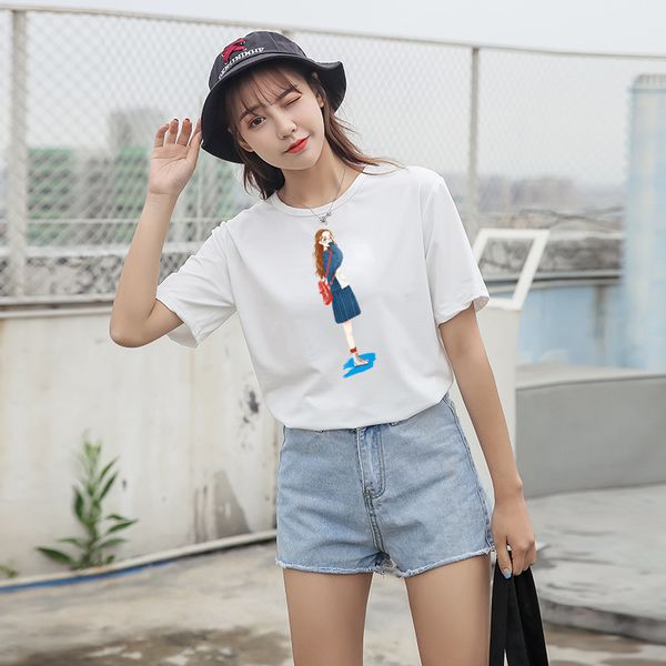 e-baihui 2021 short-sleeved t-shirt for lovers summer korean version of printed plain color t-shirt for lovers loose t-shirt, White
e-baihui 2021 short-sleeved t-shirt for lovers summer korean version of printed plain color t-shirt for lovers loose t-shirt, White