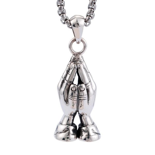 s925 silver european and american personality prayer hand pendant men and women retro jewelry
s925 silver european and american personality prayer hand pendant men and women retro jewelry