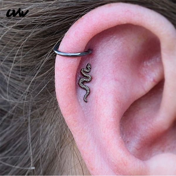 uvw342 1pc tiny cute steel cute snake animal cartilage earrings studs lobe tragus helix piercing jewelrys for women men, Golden;silver
uvw342 1pc tiny cute steel cute snake animal cartilage earrings studs lobe tragus helix piercing jewelrys for women men, Golden;silver