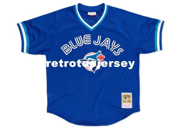joe carter toronto #29 mitchell & ness retro 1993 blue bp jersey, Gray