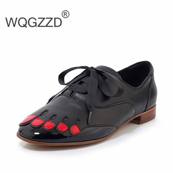 casual loafers flat shoes women soft oxfords shoes for women lace up genuine leather women's chaussure femme, Black
casual loafers flat shoes women soft oxfords shoes for women lace up genuine leather women's chaussure femme, Black