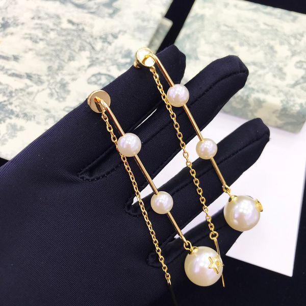 d home same size pearl tassel five-pointed star face thin earrings women's long super fairy silver needle earrings, White
d home same size pearl tassel five-pointed star face thin earrings women's long super fairy silver needle earrings, White