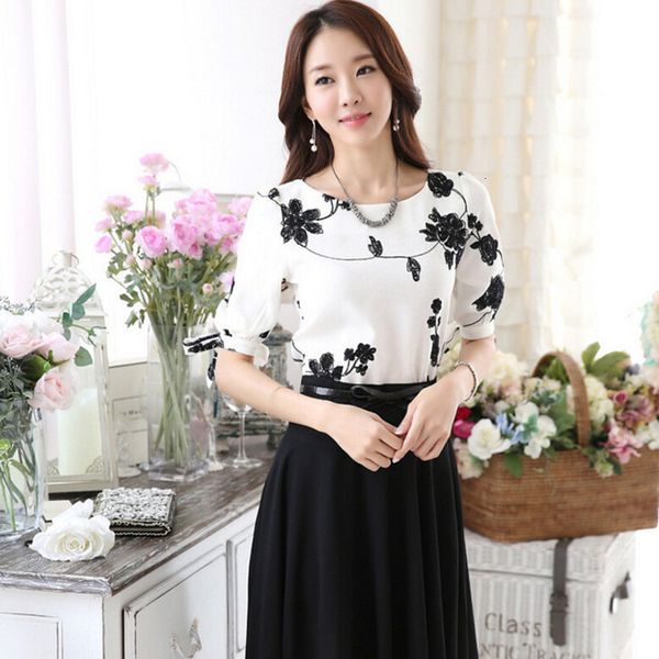fashion women shirt blouse summer chiffon casual shirt o neck half 1 2 sleeve floral printing female blusas clothing, White
fashion women shirt blouse summer chiffon casual shirt o neck half 1 2 sleeve floral printing female blusas clothing, White
