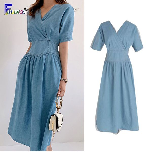 fashion jean dresses long woman fashion korea style design a line slim waist office lady v neck blue demin dress 6929, Black;gray
fashion jean dresses long woman fashion korea style design a line slim waist office lady v neck blue demin dress 6929, Black;gray