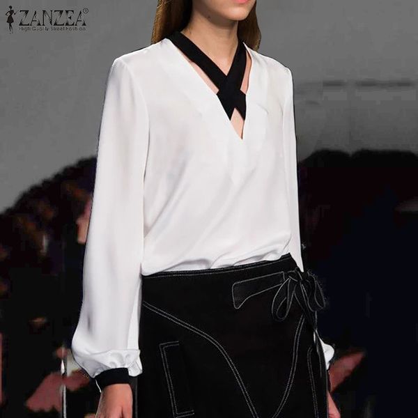 zanzea 2020 fashion women v neck puff sleeve shirts chiffon patchwork blouses elegant work tunic blusas plus size 5xl 7, White
zanzea 2020 fashion women v neck puff sleeve shirts chiffon patchwork blouses elegant work tunic blusas plus size 5xl 7, White