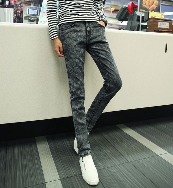 men's jeans korean style jeans tight pants slim student long black gray leggings autumn tight stretch pants, Blue
men's jeans korean style jeans tight pants slim student long black gray leggings autumn tight stretch pants, Blue