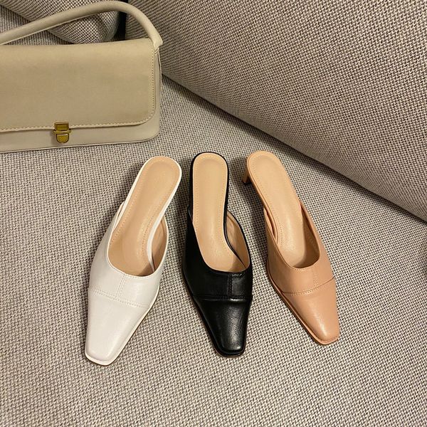 square toe block heel shoes ladies' slippers low women heels loafers luxury slides cover soft high designer rome rubber pu, Black
square toe block heel shoes ladies' slippers low women heels loafers luxury slides cover soft high designer rome rubber pu, Black