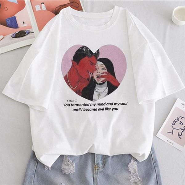 summer harajuku new devil letter print fun loose short sleeve tees cartoon casual ulzzang female vintage punk t shirt, White
summer harajuku new devil letter print fun loose short sleeve tees cartoon casual ulzzang female vintage punk t shirt, White