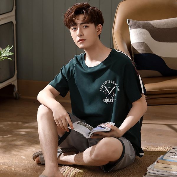 short-sleeved home clothes and shorts shorts all-cotton men's pajamas suit sports leisure loose large size home clothes available, Black;brown
short-sleeved home clothes and shorts shorts all-cotton men's pajamas suit sports leisure loose large size home clothes available, Black;brown