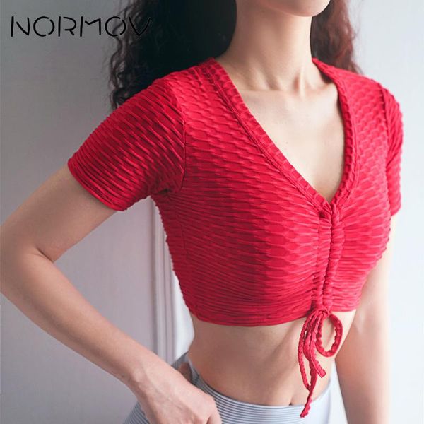 normov yoga v-neck drawstring sport red balck short sleeve fitness crop women shirts quick dry t-shirt, White;red
normov yoga v-neck drawstring sport red balck short sleeve fitness crop women shirts quick dry t-shirt, White;red