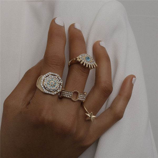 european hollow eye diamond ring sets geometric star zircon cluster rings women hip hop fashion finger jewelry set accessories wholesale, Golden;silver
european hollow eye diamond ring sets geometric star zircon cluster rings women hip hop fashion finger jewelry set accessories wholesale, Golden;silver