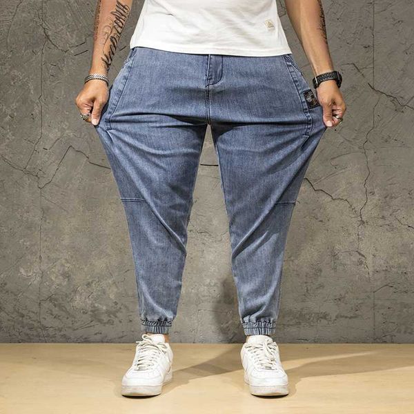 men's jeans plus big size 44 46 men elastic waist loose large japanese feet harem pants trend blue stretch denim
men's jeans plus big size 44 46 men elastic waist loose large japanese feet harem pants trend blue stretch denim