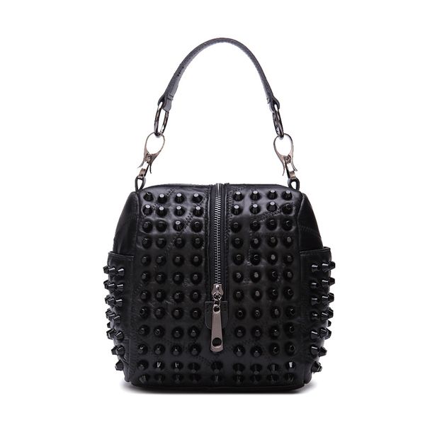 2020 fashion women genuine leather handbags small mini black rivet tote bag shoulder / messenger crossbody for lady girls
2020 fashion women genuine leather handbags small mini black rivet tote bag shoulder / messenger crossbody for lady girls
