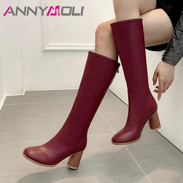 annymoli knee high boots high heel woman boots round heel shoes zip round toe long ladies autumn winter wine red size 46, Black
annymoli knee high boots high heel woman boots round heel shoes zip round toe long ladies autumn winter wine red size 46, Black