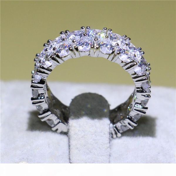 us size 5-10 white gold filled engagement band ring 2 row full heart gemstone cz prong rings for women forever lover gift, Slivery;golden
us size 5-10 white gold filled engagement band ring 2 row full heart gemstone cz prong rings for women forever lover gift, Slivery;golden